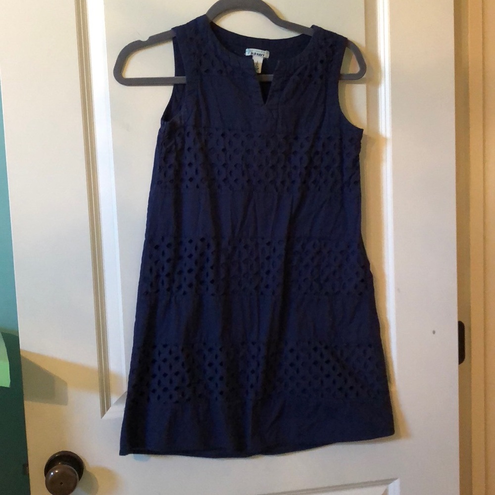 navy blue shift dress